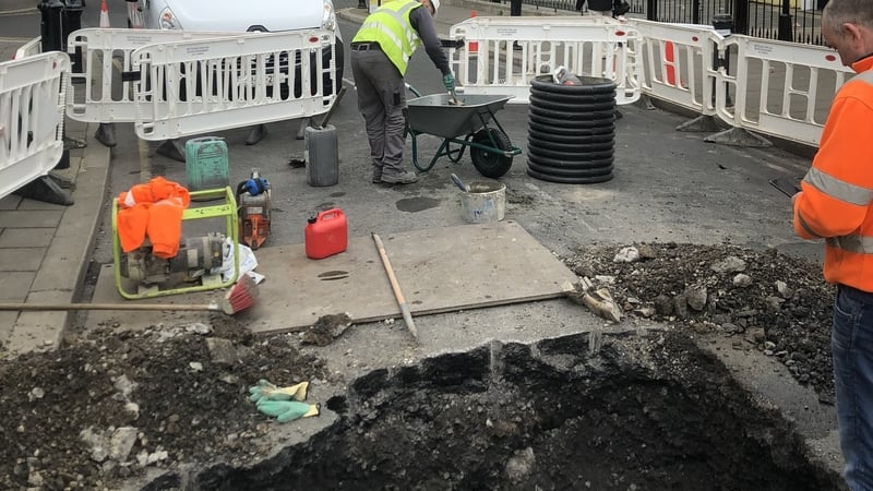 The sinkhole appeared on Castle Street