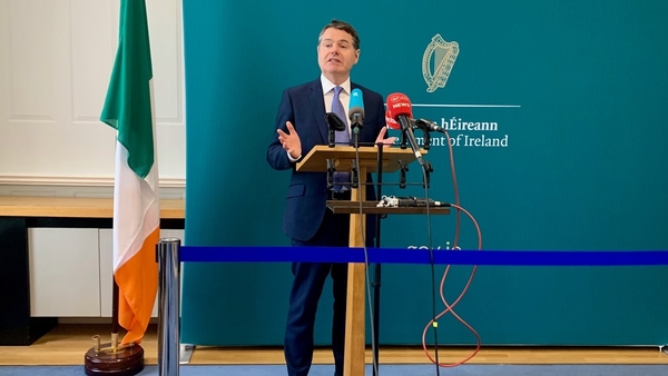 Paschal Donohoe said the figures show the expected steep decline in consumption taxes has been offset by a rise in corporation taxes