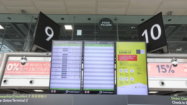 A departures board in April at Terminal One at Dublin Airport (File pic: RollingNews.ie)