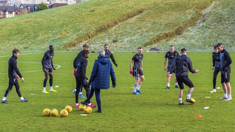 Motherwell players in training session at Dalziel Park back in February.