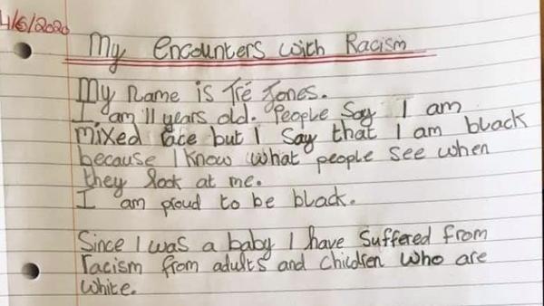 The letter detailed the times that Tré Jones experienced racist comments from adults and children