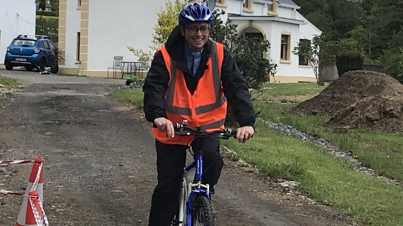 Church of Ireland rector David Huss is cycling around south Donegal to meet parishioners