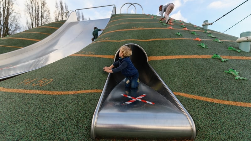Children at a playground in the city of Christchurch last week