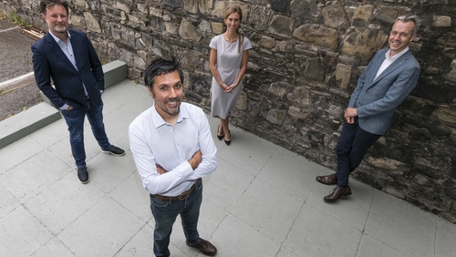 Eoin Keary and Rahim Jina, from Edgescan, with Maedbh O'Driscoll and Leo Casey from BGF