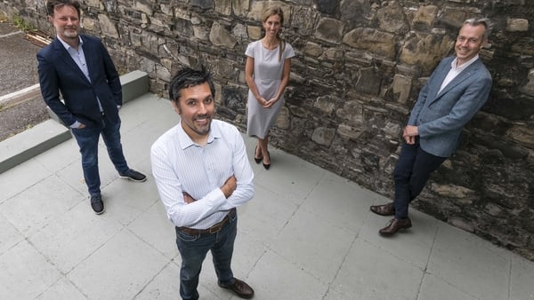 Eoin Keary and Rahim Jina, from Edgescan, with Maedbh O'Driscoll and Leo Casey from BGF