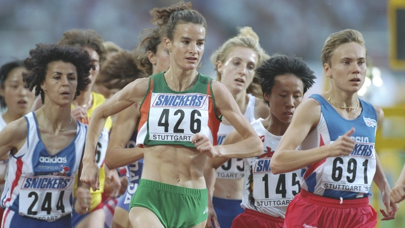 Sonia O'Sullivan in action during a 3,000 metres heat at the 1993 World Championships