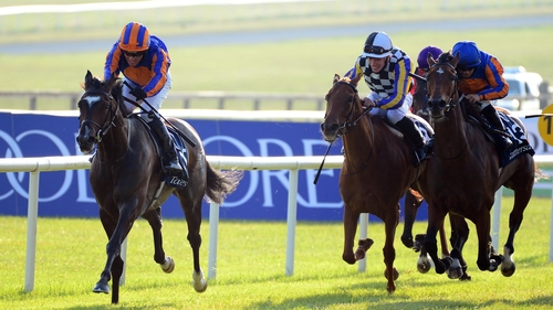 Fancy Blue (blue cap) reversed form with Irish 1,000 Guineas winner Peaceful at Chantilly on Sunday