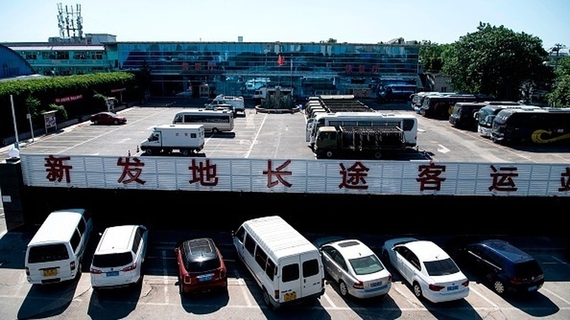A general view shows a section of the closed Xinfadi Market in Beijing where a new cluster has been discovered