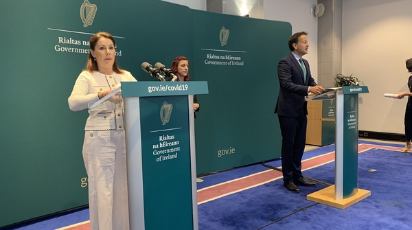 Josepha Madigan and Leo Varadkar making the announcement today