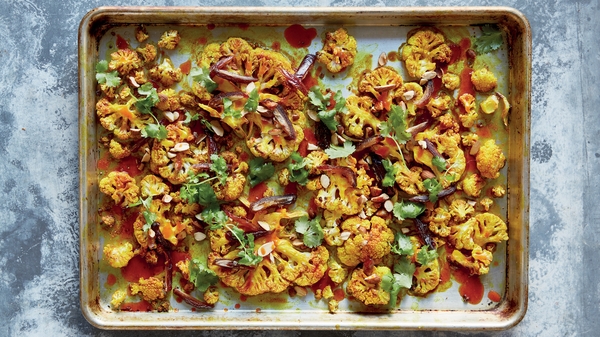 Cauliflower Steaks with Turmeric and Almonds
