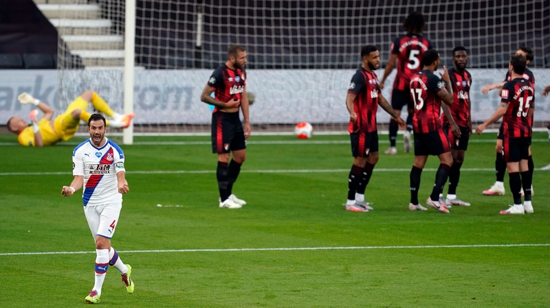 Luka Milivojevic celebrates his opening strike for Palace