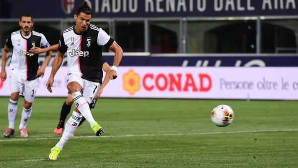 Cristiano Ronaldo scores a penalty