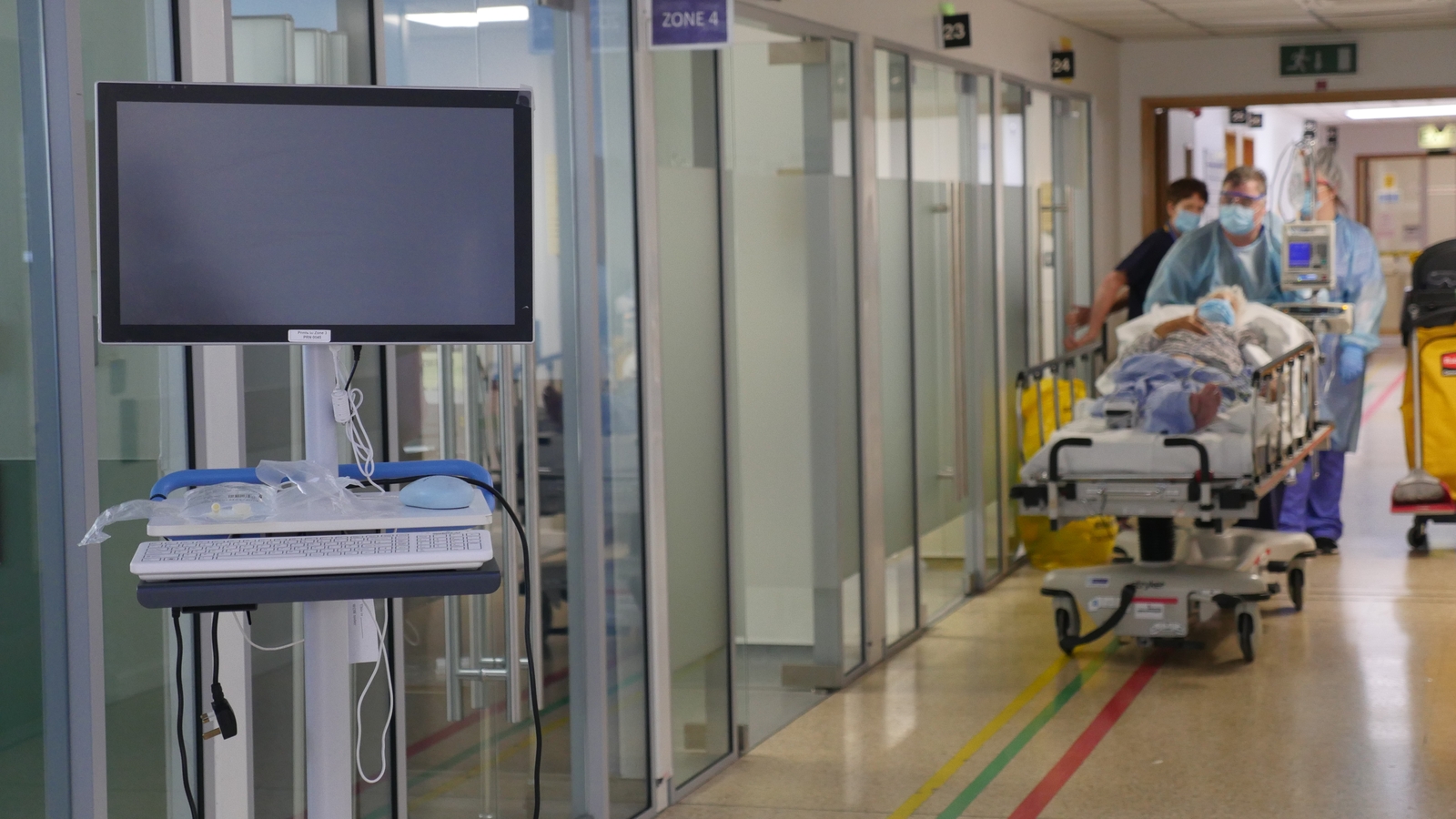 The ED at St James's Hospital where cubicles have been glassed off to help protect patients