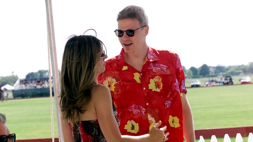 Liz Hurley and Steve Bing, photographed in Bridgehampton, New York in July 2001