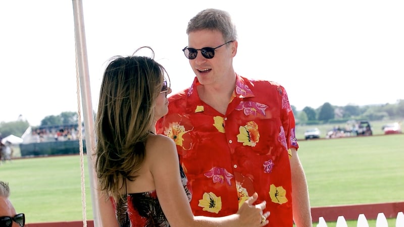 Liz Hurley and Steve Bing, photographed in Bridgehampton, New York in July 2001