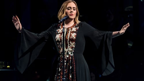 Adele on stage at Glastonbury 2016