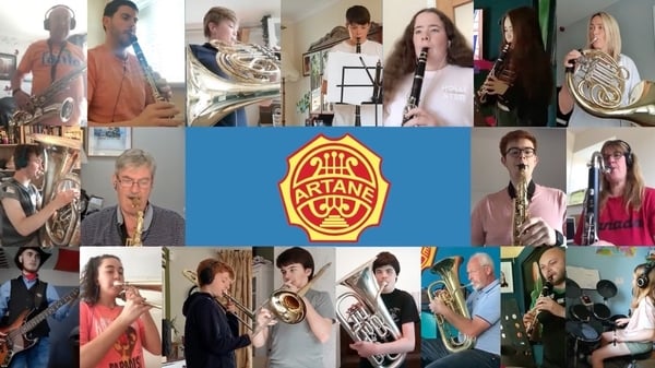 Artane Band drum up Zoom version of Toy Story song