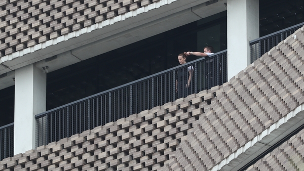 Police officers seen at the viewing platform shortly after the incident on 4 August 2019