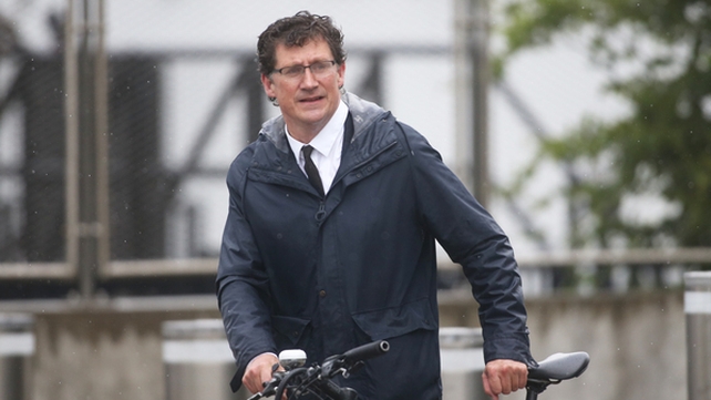 Green Party leader Eamon Ryan arriving at the Convention Centre. A majority of support from his party was instrumental in bringing the new Government to power (Pic: RollingNews.ie)