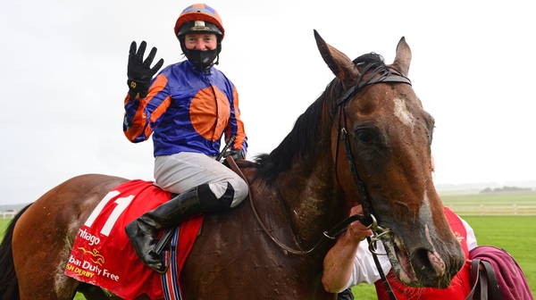 Santiago and Seamie Heffernan after winning the Dubai Duty Free Irish Derby