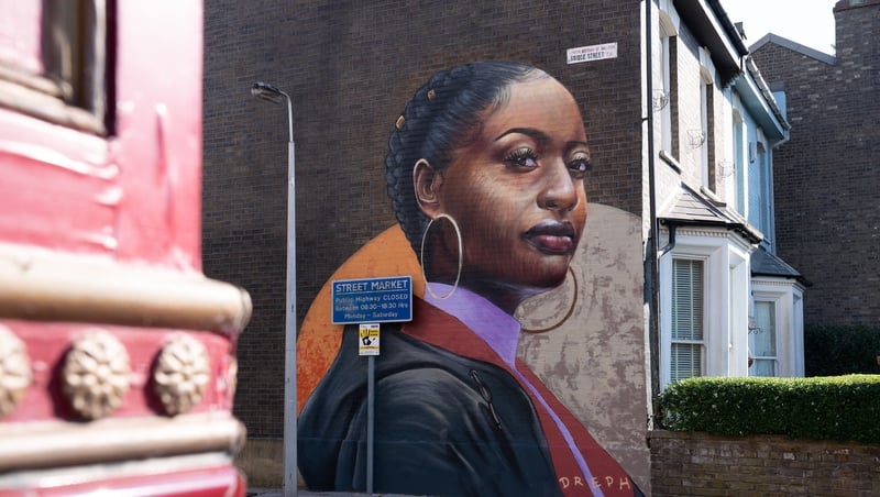 The mural takes pride of place on the side wall of the Beales' house on Bridge Street, opposite the Queen Vic