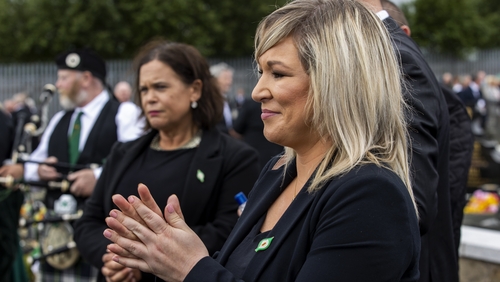 Michelle O'Neill was among mourners at Bobby Storey's funeral