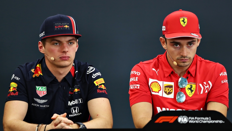 Max Verstappen and Charles Leclerc