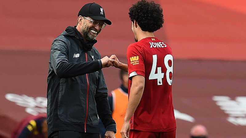 Curtis Jones came off the bench to score the second in a 2-0 win over Aston Villa