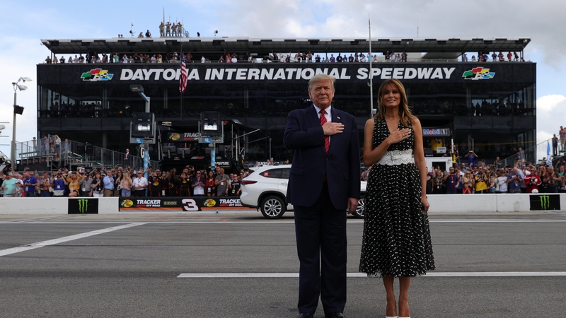 U.S. President Donald Trump and First Lady Melania Trump at NASCAR's flagship Daytona 500 race in February