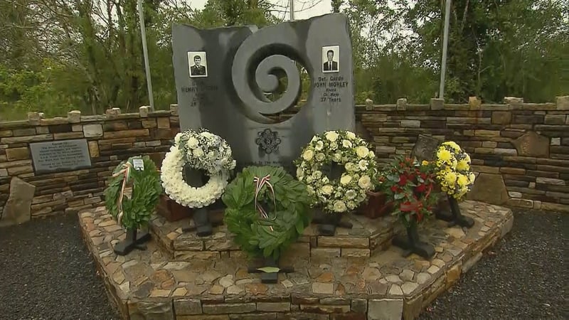 The memorial to Detective Garda John Morley and Garda Henry Byrne who were shot dead on 7 July 1980
