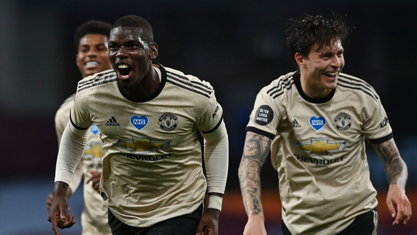Paul Pogba celebrates the third goal