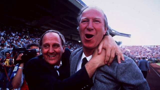 Embraced by Maurice Setters after the historic win over England in Stuttgart in June 1988 (Picture credit: Ray McManus)