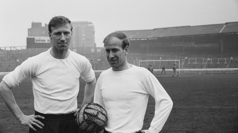 Charlton poses alongside his brother Bobby ahead of his first England cap in April 1965. 
He was just one month shy of his 30th birthday when first capped (Picture credit: Norman Quicke)