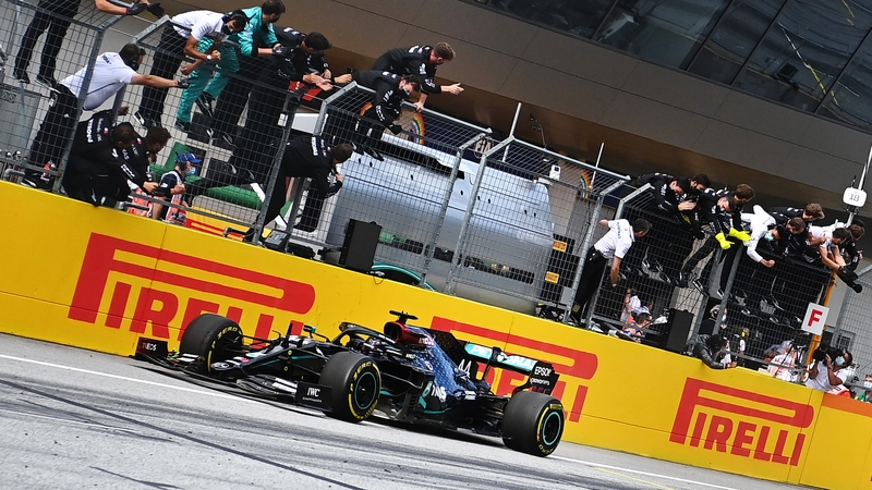 Hamilton takes the chequered flag