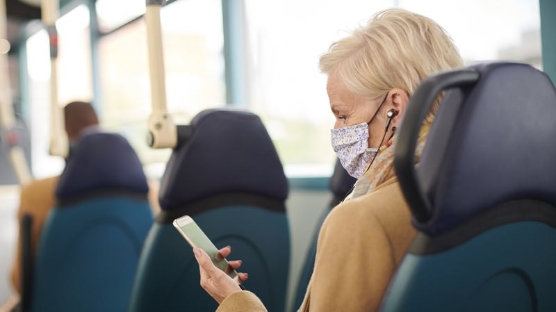 New legislation is due to come into effect tomorrow making face coverings mandatory on public transport (file pic)