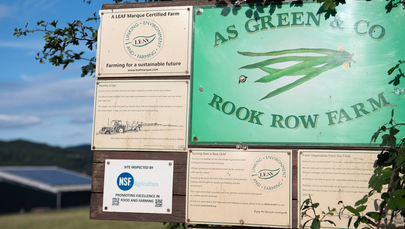 Sign at the entrance of AS Green & Co farm in Herefordshire