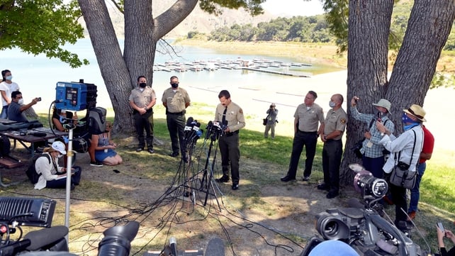 Ventura County Sheriff Bill Ayub speaks during a press conference held for missing actress Naya Rivera in Piru, California.