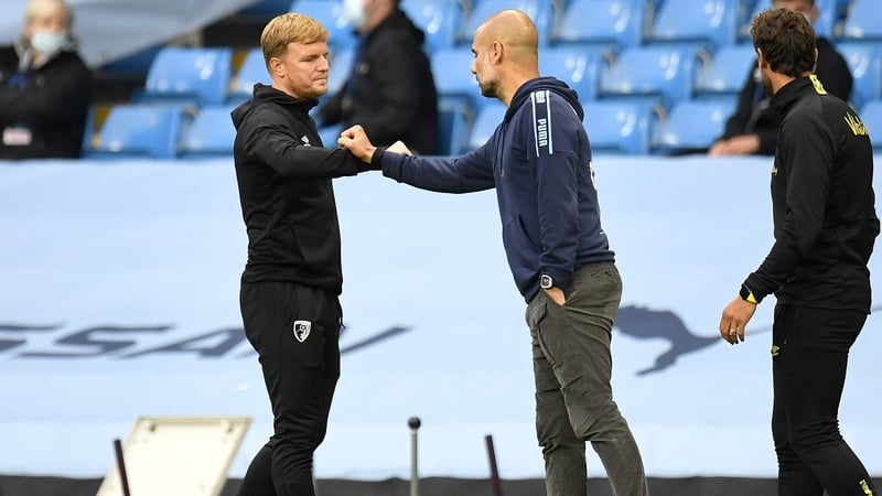 Eddie Howe cast a dejected figure after the final whistle