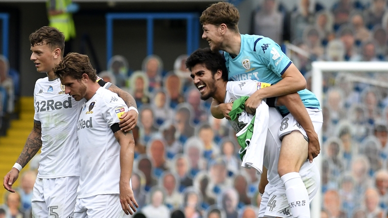 Leeds players celebrate a crucial win