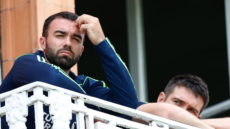 Stuart Thompson, left, and Ireland captain Andrew Balbirnie