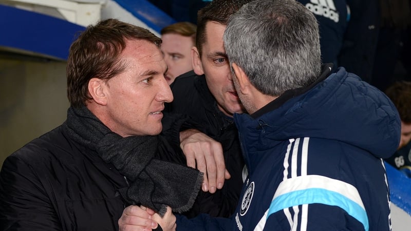 Brendan Rodgers with Jose Mourinho back in 2015