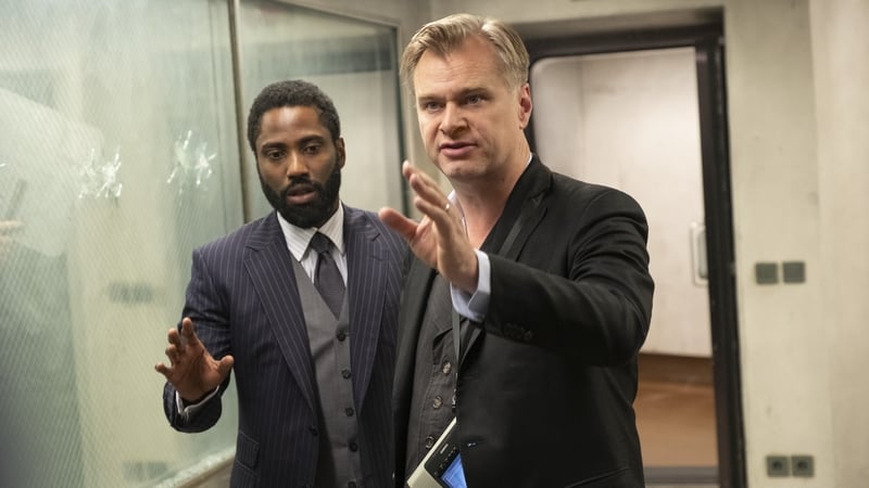 (L-R) John David Washington and Christopher Nolan on the set of Tenet Photos: Warner Bros