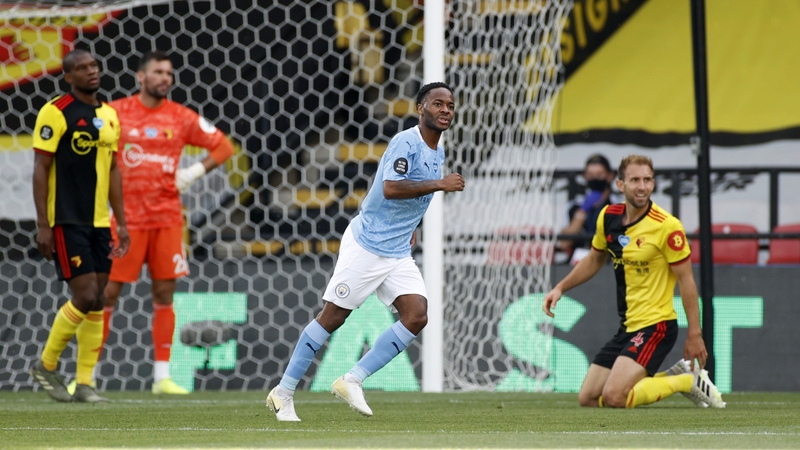 Raheem Sterling scored twice to increase Watford's relegation worries