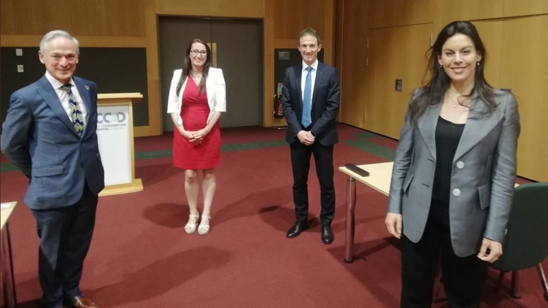 (L-R) Richard Bruton, Emer Higgins, Alan Dillon and Jennifer Carroll