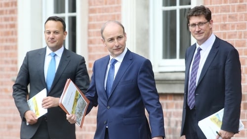Micheál Martin, Leo Varadkar and Eamon Ryan acknowledged Mr Hogan's resignation