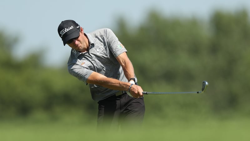 Richy Werenski of the United States plays a shot on the ninth hole