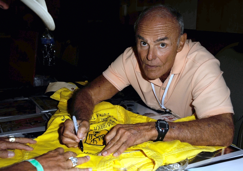John Saxon signing t-shirts in 2012