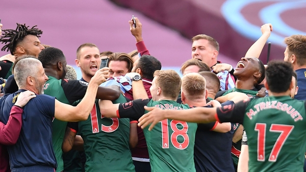 Staying up - Villa celebrate after the final whistle