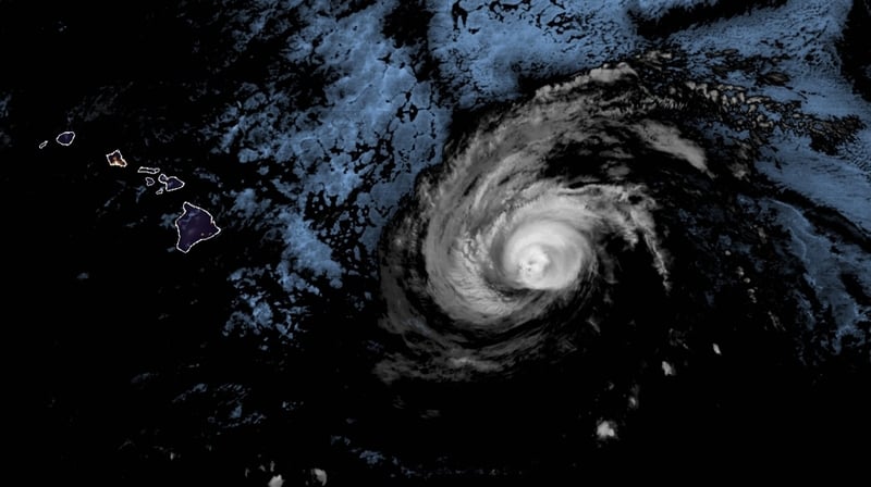 Satellite image of Hurricane Douglas as it approaches Hawaii
