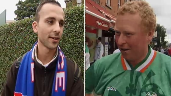 French and Irish football supporters in 2005.